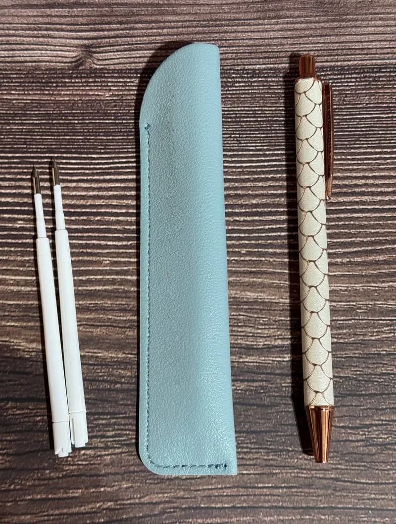 Bolígrafo para pelar vinilo con funda y recambios (blanco)
