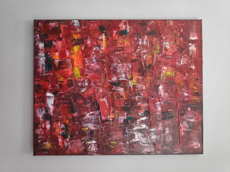 Cuadro abstracto moderno pintado a mano 50x40 cm
